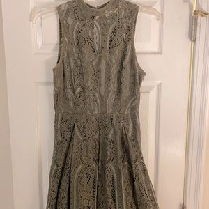 Size S dark sage green lace knee length cocktail dress from Altar’d state.